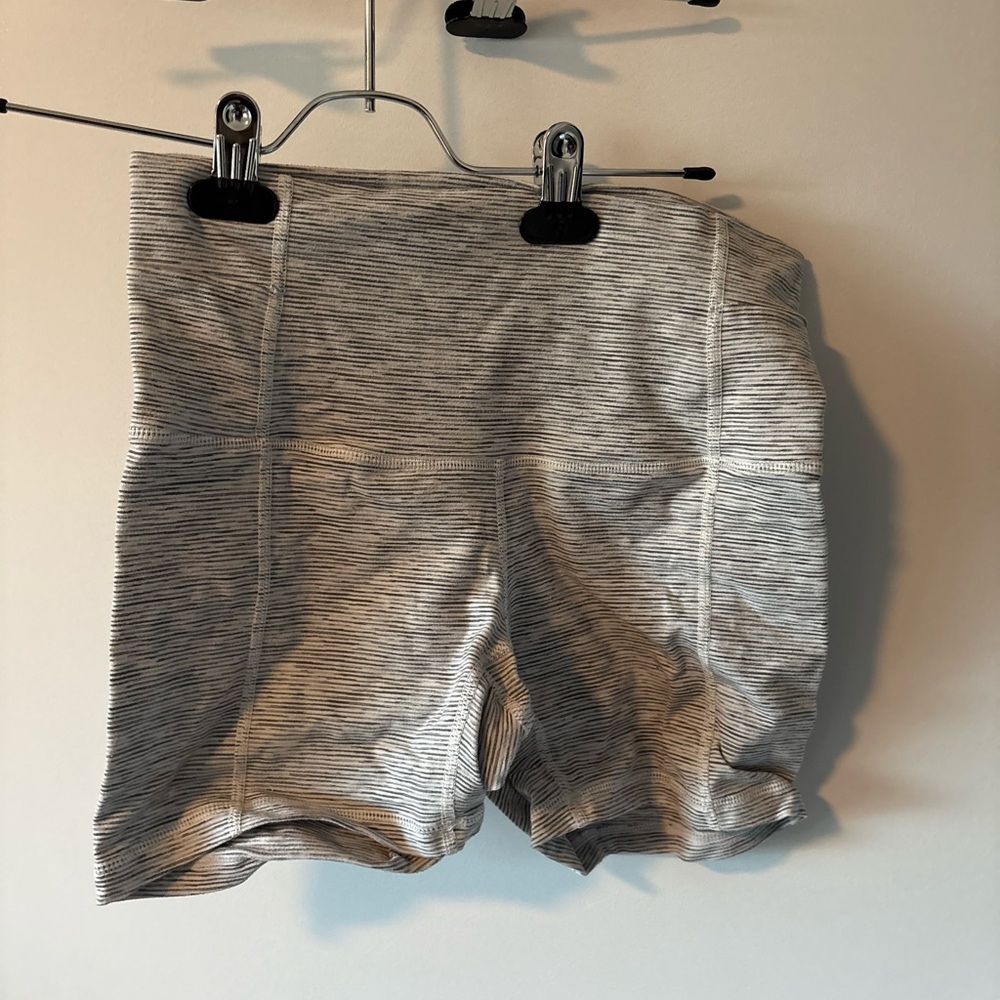 Women's Striped Gray Bike Shorts
